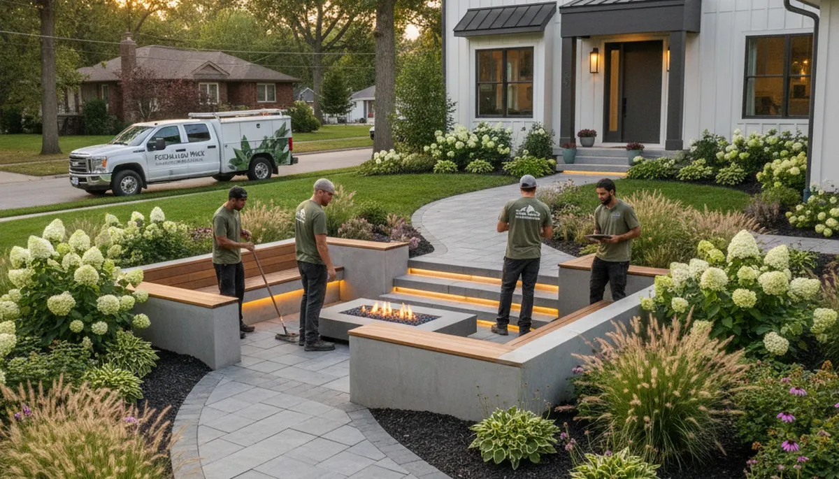 Landscaping team serving Overland Park, KS with professional yard maintenance services