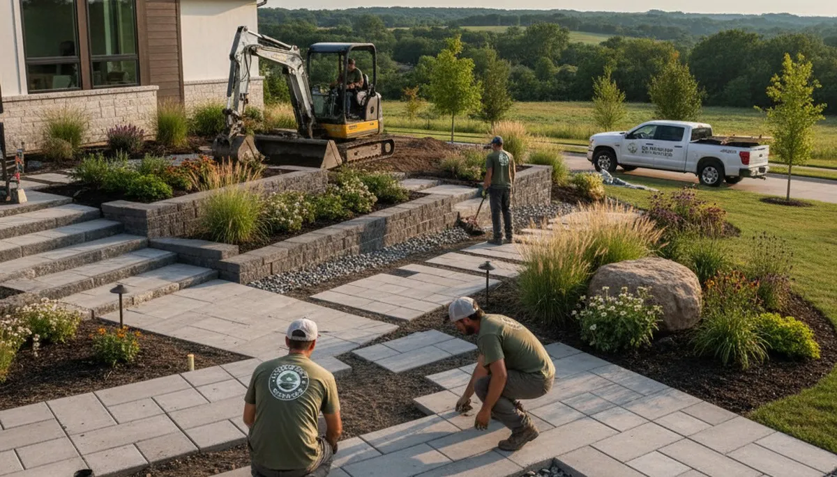 Landscaping team in Overland Park, KS providing professional lawn and landscape services